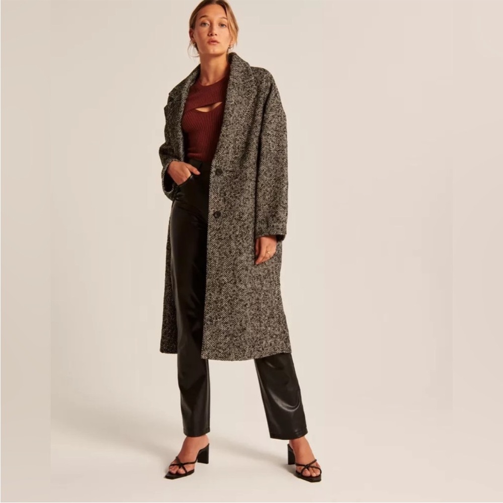 Abercrombie & Fitch Black and White Peacoat
